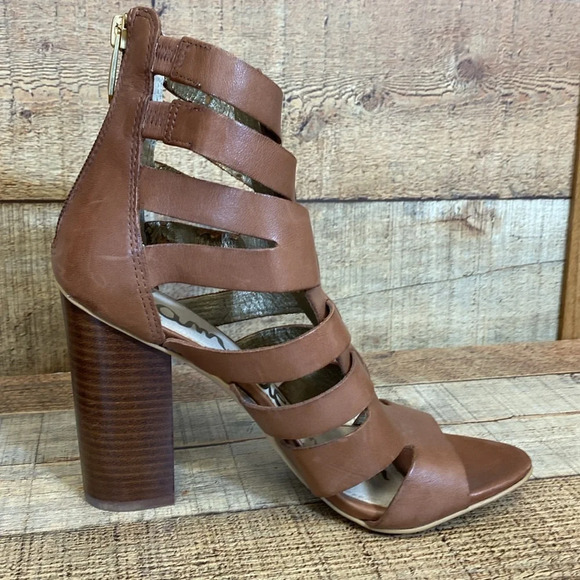 Sam Edelman York Yazmine Gladiator Heels Sandals Womens Size 6.5 M Brown Strappy - Picture 5 of 15